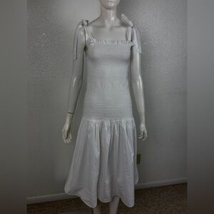 Violet Romance 100% Cotton Elegant White Sleeveless Dress Size 4. J-14